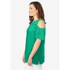 Woman Within Plus Size Eyelet Cold-Shoulder Tunic - 4 of 4