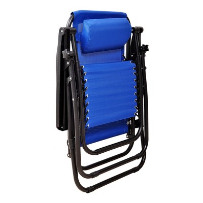 Elevon Blue Adjustable Zero Gravity Lounger with Cup Holder