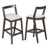 Okak Set of 2 Rubberwood Counter Height Bar Stools for Dining Rooms,Armless Chairs Kitchen Island Bar Stools with Wooden Back - 3 of 4