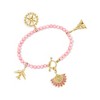 Ross-Simons 3.5-4mm Pink Coral Bead Charm-Compatible Toggle Bracelet in 18kt Gold Over Sterling - 4 of 4