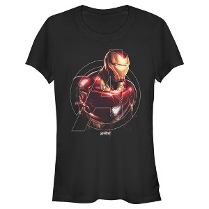 Juniors Womens Marvel Avengers: Endgame Iron Man Portrait T-Shirt - 1 of 3