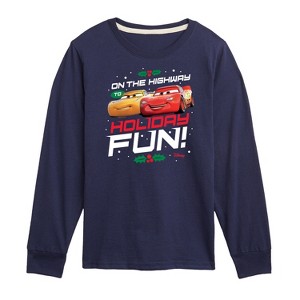 Boys' - Disney - On The Highway To Holiday Fun Long Sleeve Graphic T-Shirt - 1 of 4