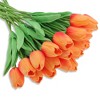 Unique Bargains Christmas 20 Pcs Artificial Flowers Fake Tulips for Wedding Rooms Home Hotel Party Decoration Red - 3 of 4