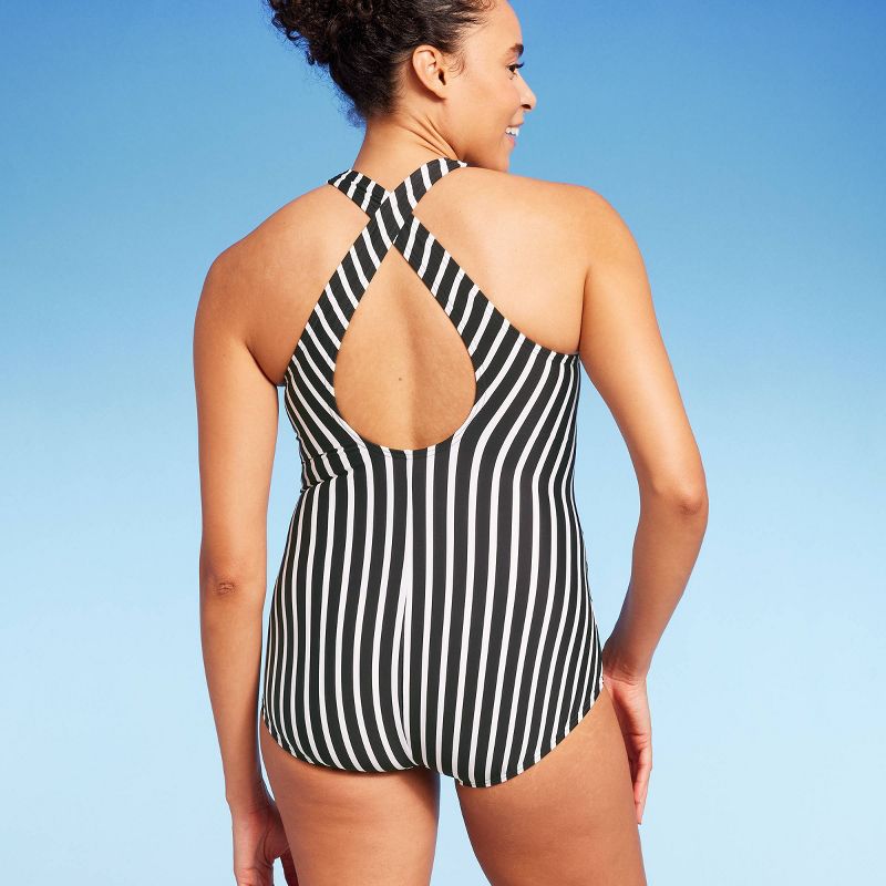Lands' End Women's UPF 50 Full Coverage High Neck Tugless One Piece Swimsuit, 4 of 5