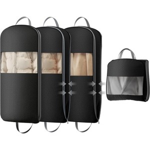 3 Pack 45''/ 54" Compression Garment Bags, Space-Saving Hanging Covers with Window for Dresses & Coats - 1 of 4