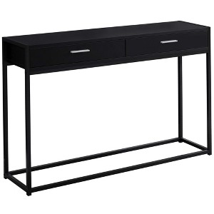 Monarch Specialties Accent Table Console Entryway Narrow Sofa Storage Drawer Living Room Bedroom Black Laminate Black Metal Contemporary Modern - 1 of 4