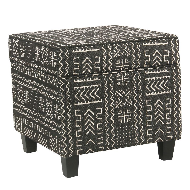 Square Storage Ottoman with Lift Off Top Onyx - HomePop, 1 of 10
