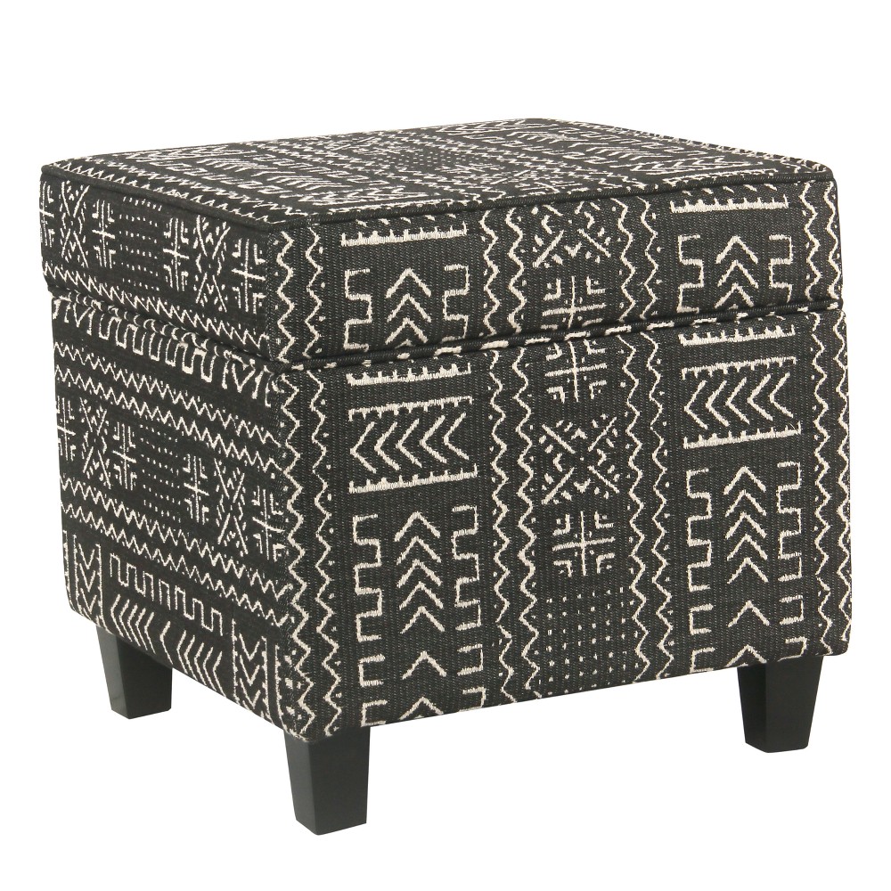 Photos - Pouffe / Bench Square Storage Ottoman with Lift Off Top Onyx - HomePop