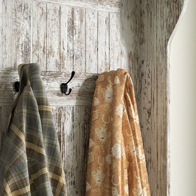 Distressed White Wood Hall Tree with Storage Bench and Coat Rack