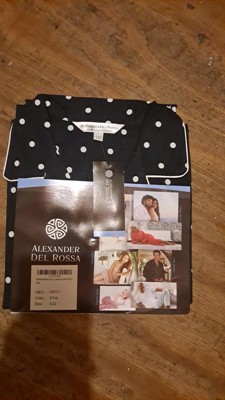 NWT ALEXANDER DEL ROSSA SATIN BUTTON UP TOP AND PANT PAJAMA SET SIZE
