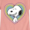 Girls' - Peanuts - Snoopy Heart Fitted Short Sleeve Graphic T-Shirt - 2 of 4