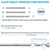 Holeless Telescopic Shower Curtain Rod, 27-76 Inch Adjustable Non-Slip Spring Rod, Stainless Steel Rust-Proof - 3 of 4