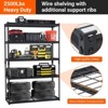 5-Tier Garage Shelving, 2500 Lbs Adjustable Metal Storage Shelves, Capacity Heavy Duty Shelving Unit for Garage, Industrial Utility Shelf Storage - 2 of 4
