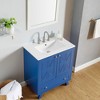 KTMBDW Bathroom Vanity with Ceramic Sink, Wooden Double Door Bathroom Storage Vanity with 30 Inch, Small Quick Assembly Bathroom Cabinet, Blue - 3 of 4