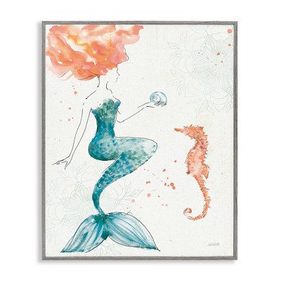 Stupell Industries Mermaid and Ocean Seahorse, 11" x 14"