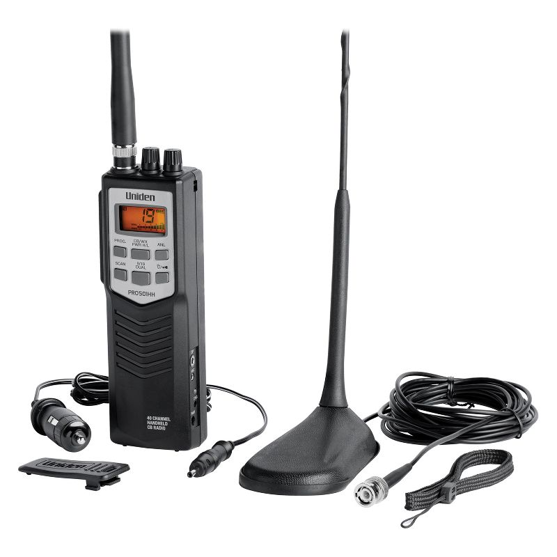 Uniden® Pro Series 40-Channel Handheld CB Radio with Magnet-Mount Antenna, Black, PRO501TK, 2 of 7