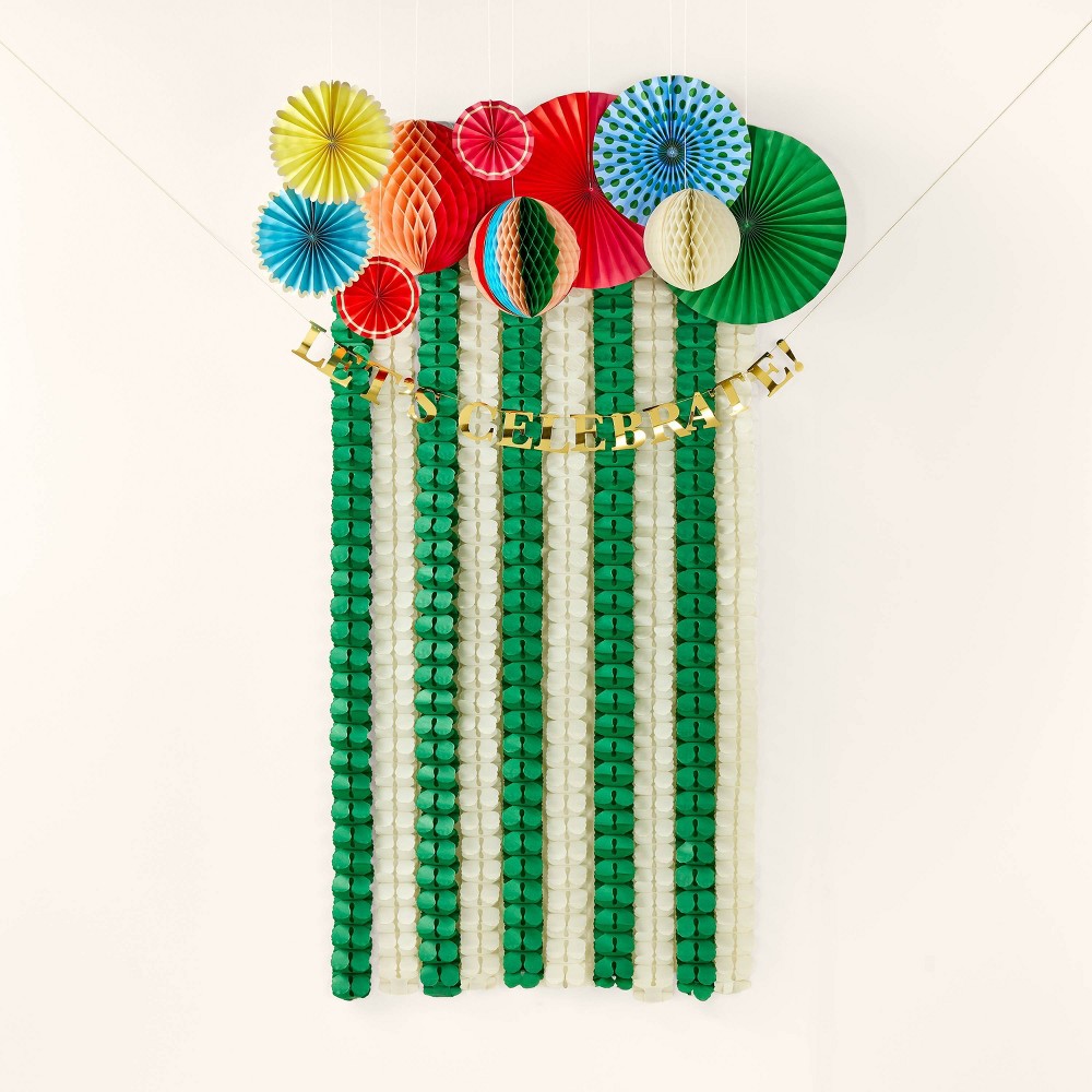 Streamer Honey Comb and Customizable Letter Kit Green/Blue/Pink/Cream - kate spade new york x Target