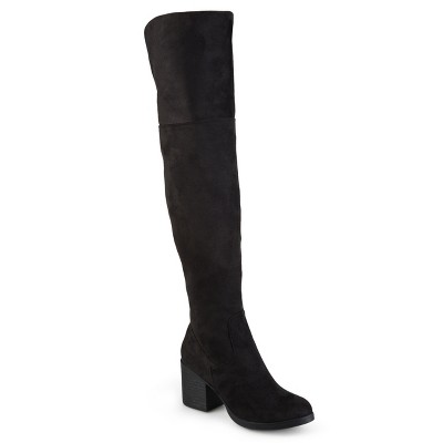 Journee Collection Womens Sana Stacked Heel Over The Knee Boots Black 6