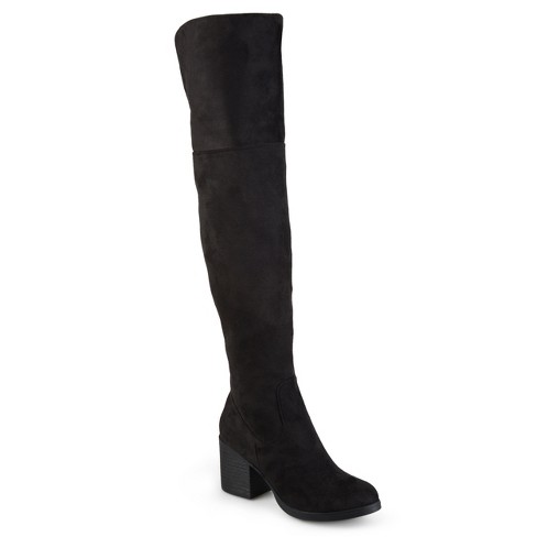 Journee Collection Womens Sana Stacked Heel Over The Knee Boots, Black ...