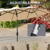 Double Sided Patio Umbrella, 9.7' Large Outdoor Market Umbrella with Push Button Tilt and Crank, 3 Air Vents and 12 Ribs, for Garden, Deck, Pool - 4 of 4