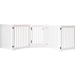 Dynamic Accents Highlander Series Solid Wood Pet Gates are Handcrafted by Amish Craftsman - 32 High - 5 Panel Walk Through - White - 1 of 2