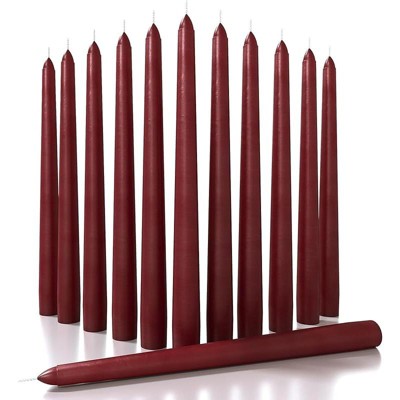 12 inch Taper Candles Set of 12 - Dripless and Smokeless Candle Unscented - Slow Burning Candle Sticks Are Perfect As Thanksgiving Taper Candles