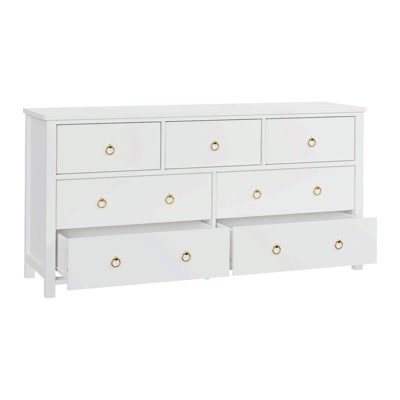 3/6/7 Drawer Dresser Chest, MDF Wood Storage Cabinet, White/Black