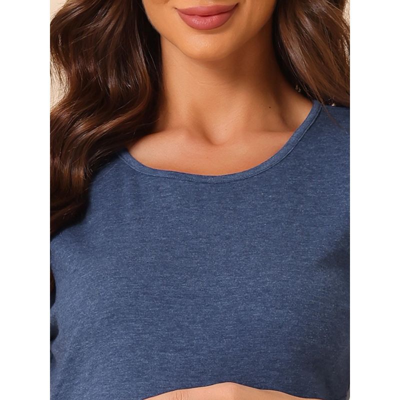 cheibear Women's Casual Round Neck Short Sleeve Maternity Loungewear T-Shirt, 4 of 6