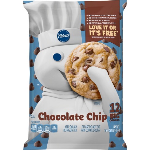 Pillsbury Big Deluxe Chocolate Chip Cookie Dough With Hershey S Mini Kisses 16oz 12ct Target