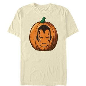 Men's Marvel Halloween Iron Man Pumpkin T-Shirt - 1 of 3