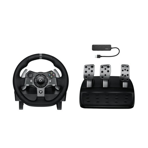 Logitech G920 Driving Force Racing Wheel with Floor Pedals and 4-Port USB  Hub
