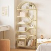 COUCHETA 82" Tall 6-Tier Arched Bookcase - Rustic Wood & Metal Open Shelf Storage Organizer for Living Room, Bedroom, Home Office - 2 of 4