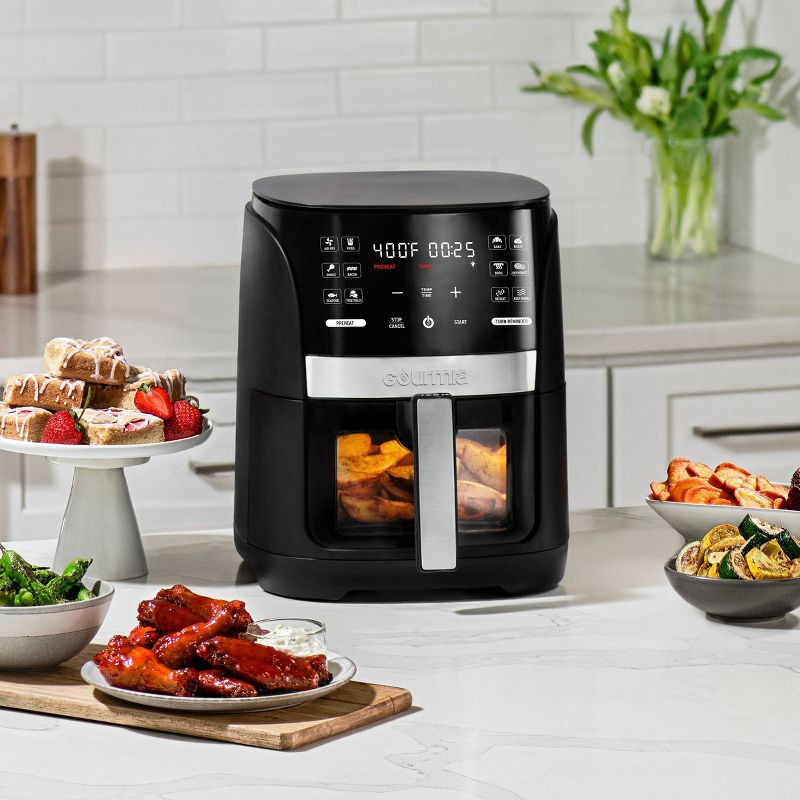 Gourmia 6-Qt Digital Window Air Fryer with 12 Presets &#38; Guided Cooking Black, 3 of 11