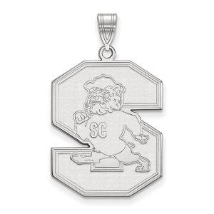 Black Bow Jewelry 14k White Gold South Carolina State Bulldogs NCAA Extra Large Pendant - 1 of 3