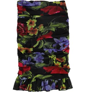 GUESS Womens Floral Gathered Mini Skirt - 1 of 2