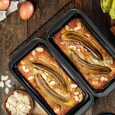 NutriChef Black Carbon Steel Non-Stick Loaf Pan