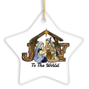Joy to the World Religious Nativity Christmas Ornament, Birth of Jesus Holiday Decoration| OrnamentallyYou - 1 of 4