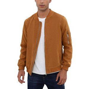 Coolmee Men's Bomber Jacket Lightweight Casual Stylish Light Flight Jacket Windbreaker Varsity Jackets - 1 of 4