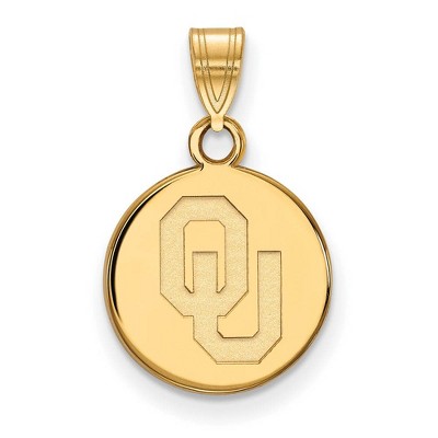Black Bow Jewelry 14k Yellow Gold Oklahoma Sooners NCAA Small Pendant