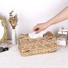 LunaLulinlk Tissue Box Cover Rectangular, Household Tissue Storage Organizer,Hand Woven Wicker Tissue Holder, 9 x 5.12 x 3.54", Natural - 3 of 4