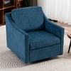 Large Swivel Barrel Chair,Swivel Accent Linen Fabric Armchair,Accent Back Chair Linen Arm Chair Armchair-Cuddlewood - 2 of 4