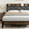 homfan Bed Frame, Upholstered Headborad with Storage and Charing Station, Tufted Design Bed Frame, Steel Slats Support, No Box Spring Needed - 3 of 4