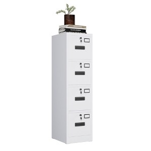 SUXXAN Metal Vertical File Storage Cabinet With 4 Drawer, 4 Lock and Name Card Holder For A4 Letter/legal Size,Assembly Required - 1 of 4