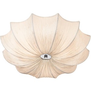 Possini Euro Design Planetarium Modern Ceiling Light Flush Mount Fixture 21" Wide Chrome 3-Light Ivory Fabric Scalloped Bowl for Bedroom Living Room - 1 of 4