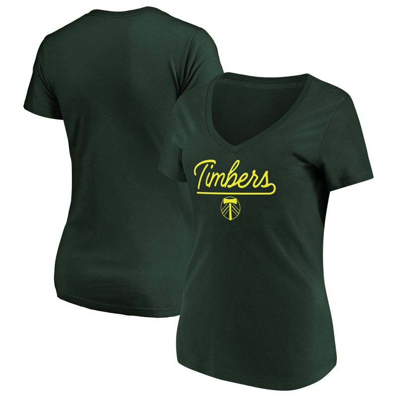 MLS Portland Timbers Women's Short Sleeve V-Neck T-Shirt, 3 of 4