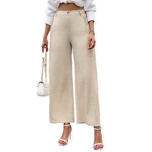 YESFASHION Women's High Waist Wide Leg Dress Pants Pleated Side Detail  Office Wear Casual Pants : Target