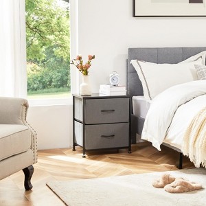 Gulches Modern 2-Pack Chest of Drawers, Gray, Metal Frame, Wood Top, Fabric Drawers, 17.7"L¡Á11.8"W¡Á20"H - 1 of 4