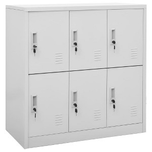 vidaXL Gray Steel Locker Cabinets Set - Modern Design, Secure Storage with Locks, for Offices, Schools & More, 5 Pieces, 35.4"x17.7"x36.4". - 1 of 4