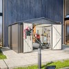Backyard Storage Shed, 10x10 FT Storage Shed, Storage Storage with Lockable Doors and Updated Frame Structure, Large Metal Shed-Coolbibila - 2 of 4