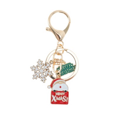 Unique Bargains Cute Christmas Keychain Double Ring Lobster Clasp Zinc Alloy 3.15" 1 Pc